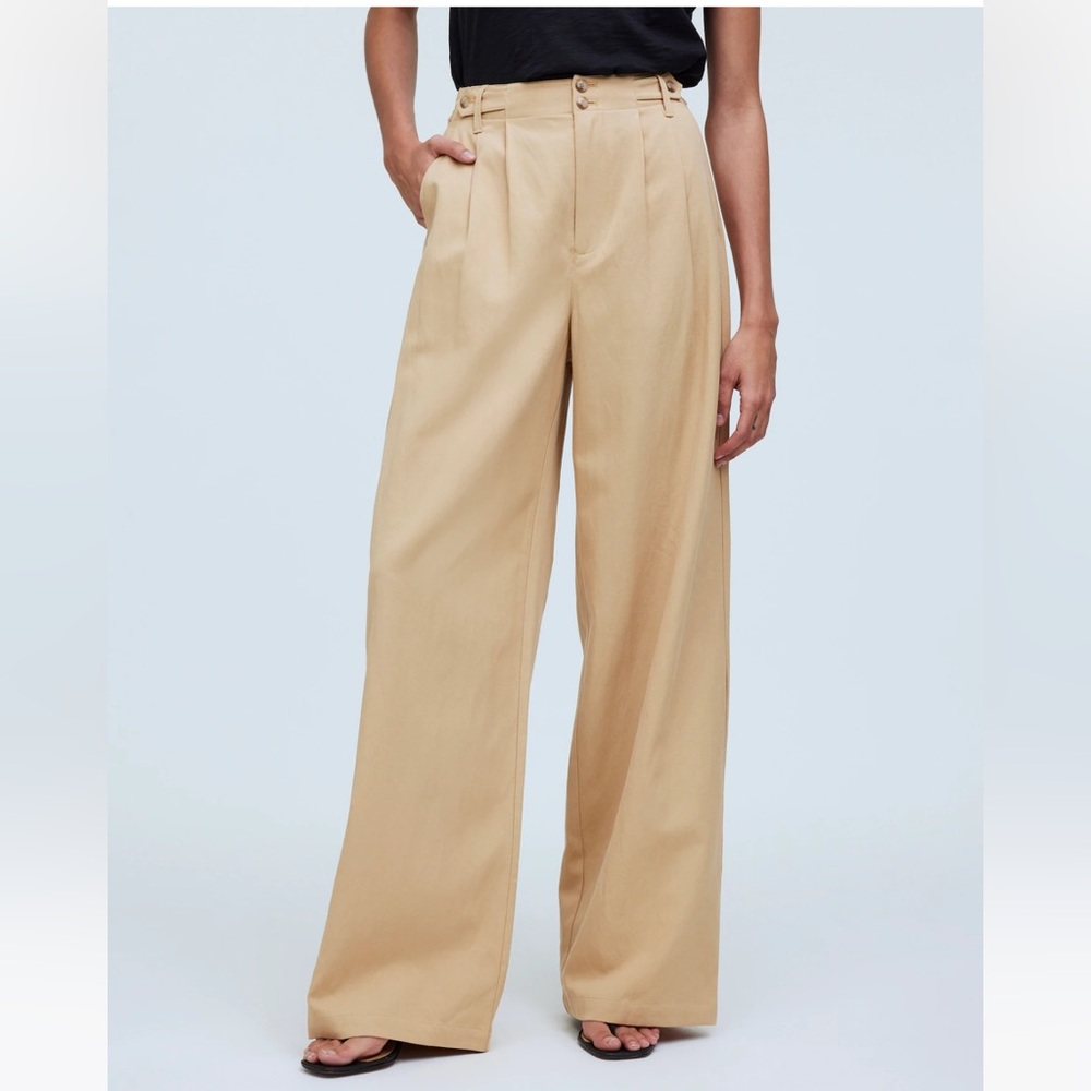 Madewell Harlow Tan Wide Leg Pants High Waisted